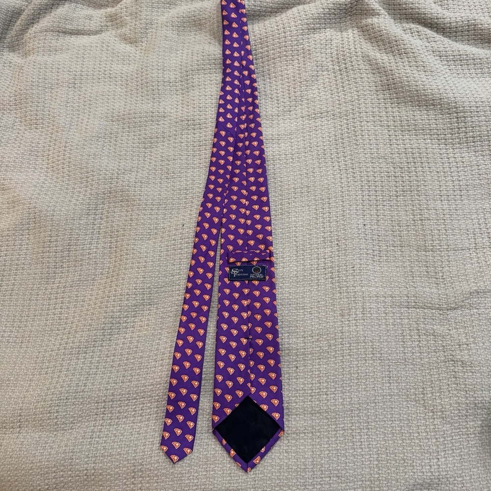 Southern Proper State Traditions Orange Purple Silk South Carolina SC Tie Clem